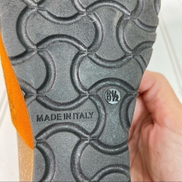 A.‎ Giannetti Perforated Slip onSandals Size 6.5 Orange Suede - Picture 8 of 10